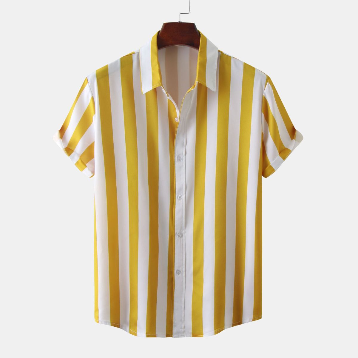 Men's Casual Vacation Stripe Print Short Sleeve Shirt