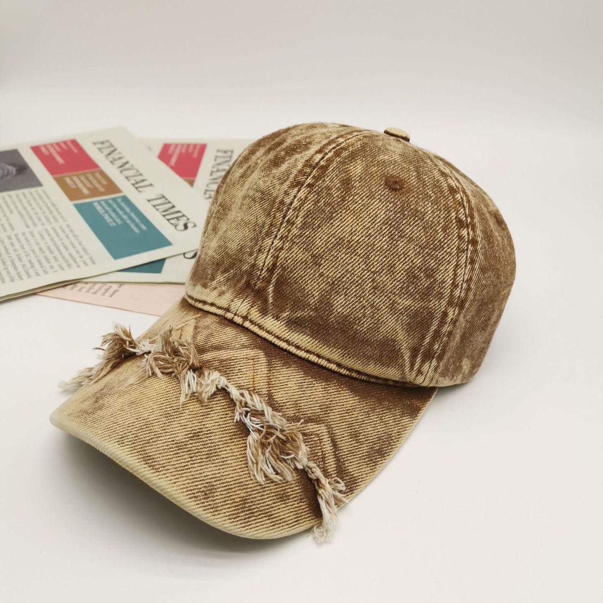 Gorra vaquera lavada, desgastada y retro sencilla