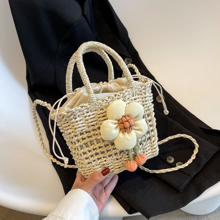 Women Fashion Casual Vacation Straw Woven Beach Handbag