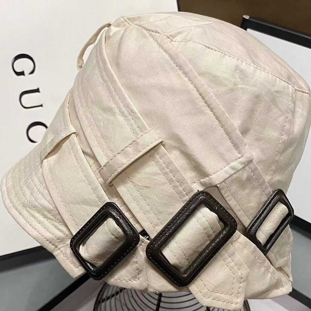 Chapeau bob simple à boucle de ceinture de couleur unie pour femme