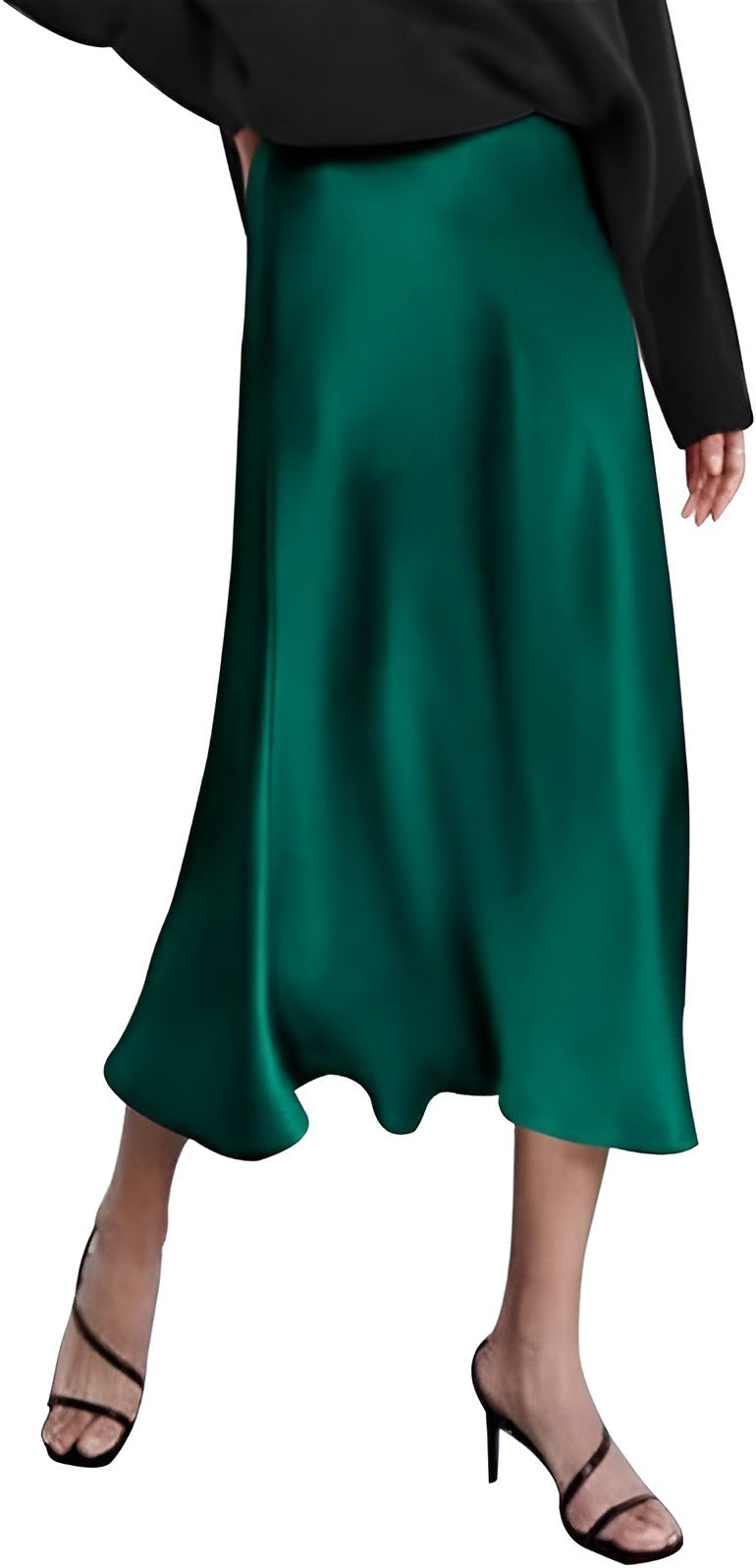 Women Fashion Elegant Solid Color Satin Fishtail Skirt