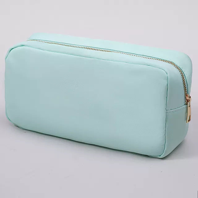 Bolsa de cosméticos de nailon de color sólido para ropa sucia portátil