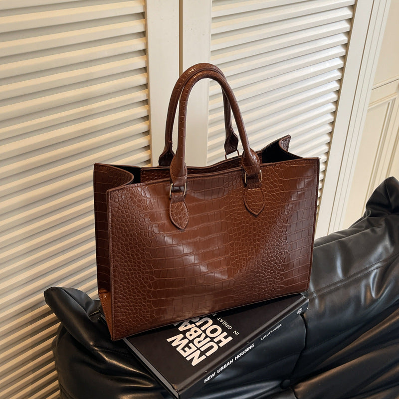 Stylish Large Capacity Crocodile Handbag