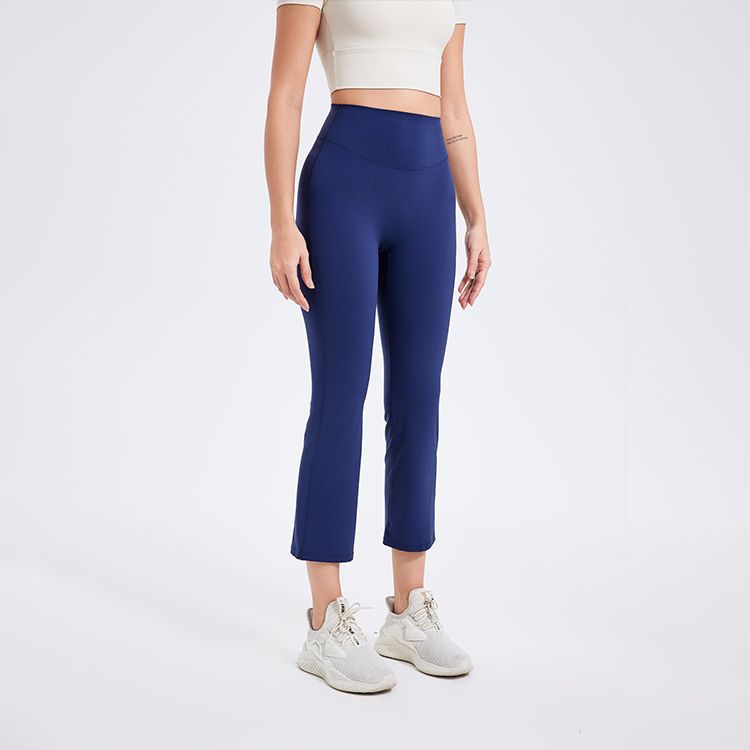Pantalon de yoga taille haute décontracté pour femme, couleur unie