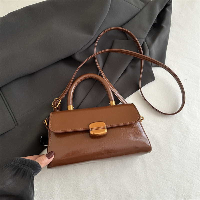 Bolso de hombro sólido elegante retro