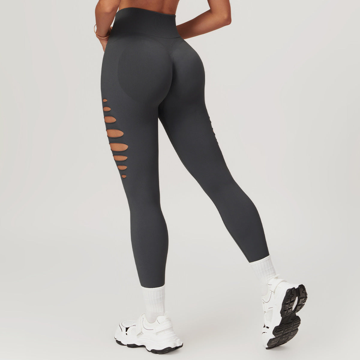 Leggings de sport taille haute de couleur unie pour femmes