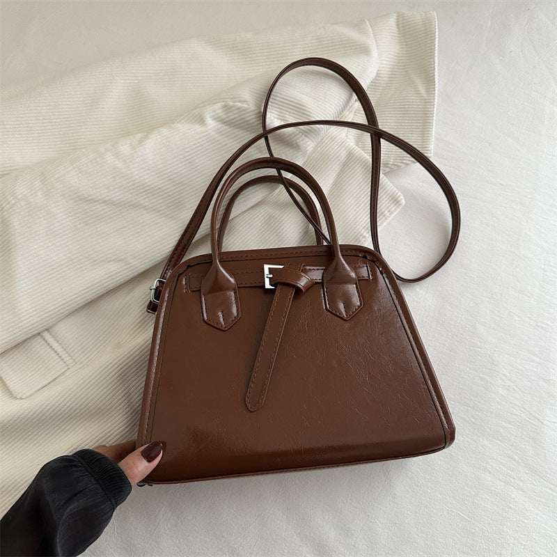 Bolso de mano sencillo de color sólido y gran capacidad
