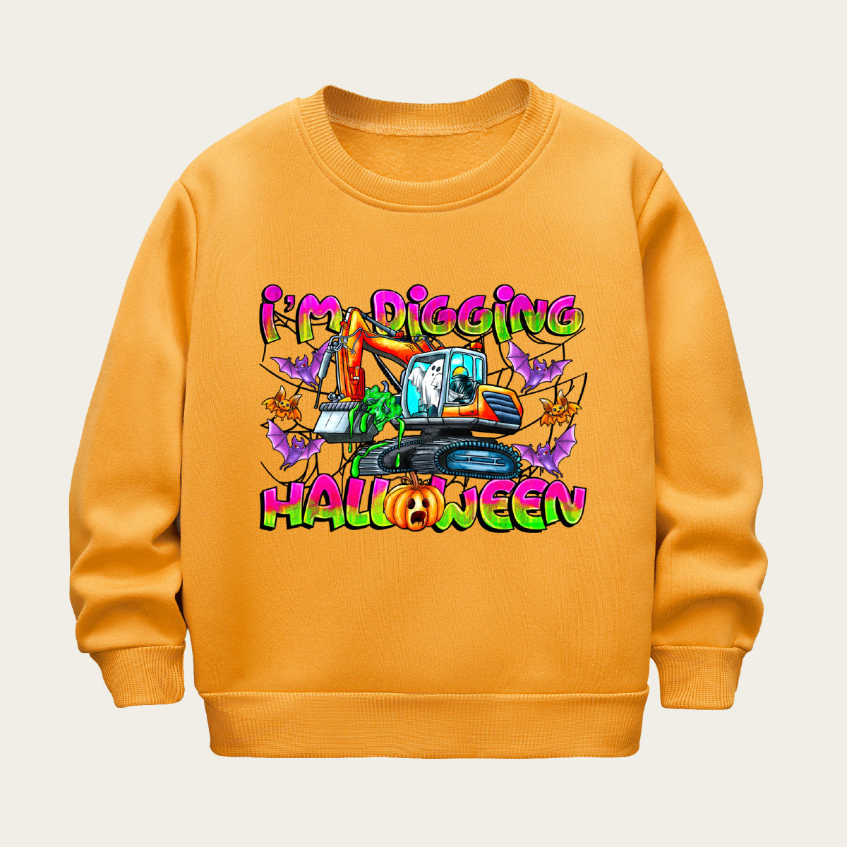 Kids Toddler Boys Girls Fleece Cartoon Print Sweatshirt