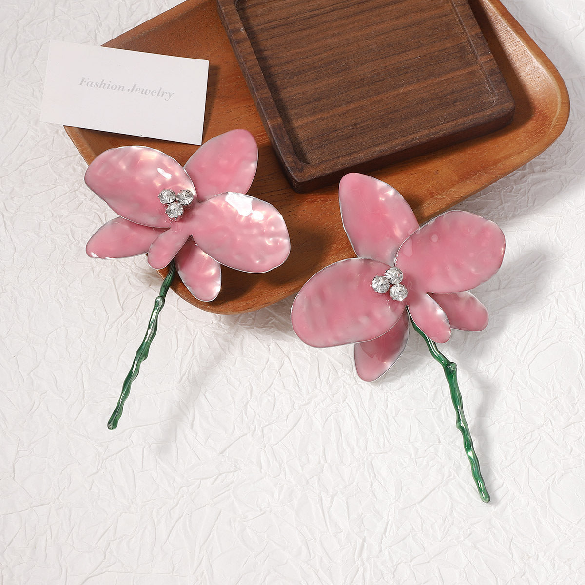 Boucles d'oreilles florales exagérées tendance - Style fleur en métal pour femme