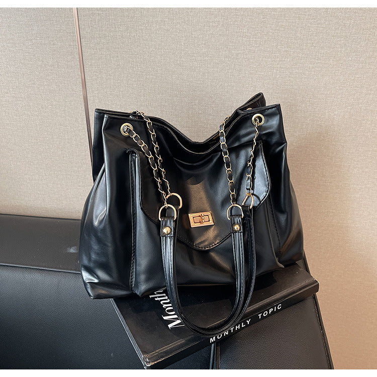 Bolso de mano retro sencillo e informal de gran capacidad para mujer