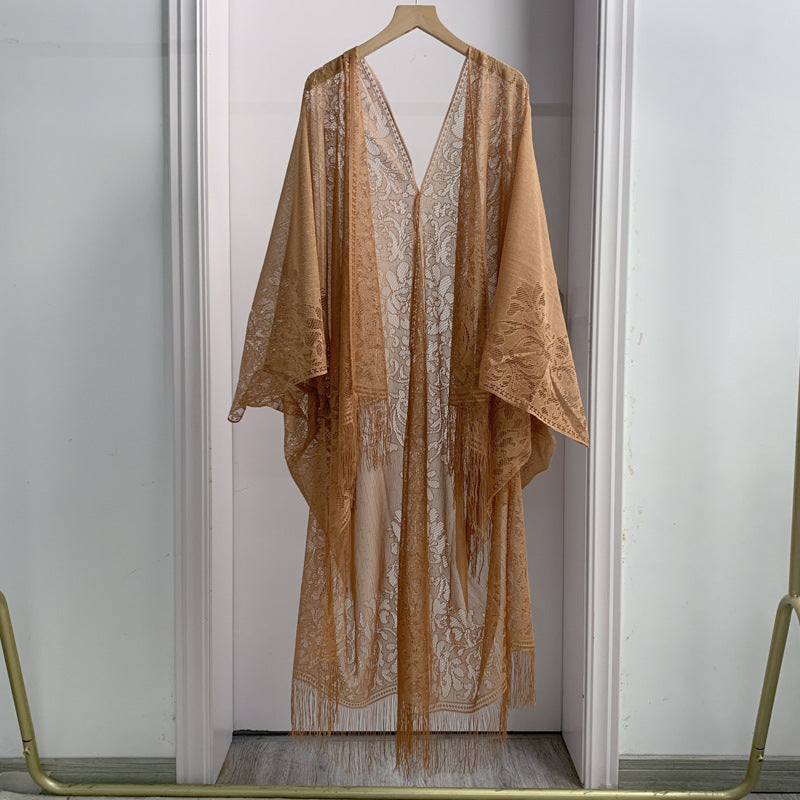 Chal de encaje de verano para mujer, moda estilo bohemio