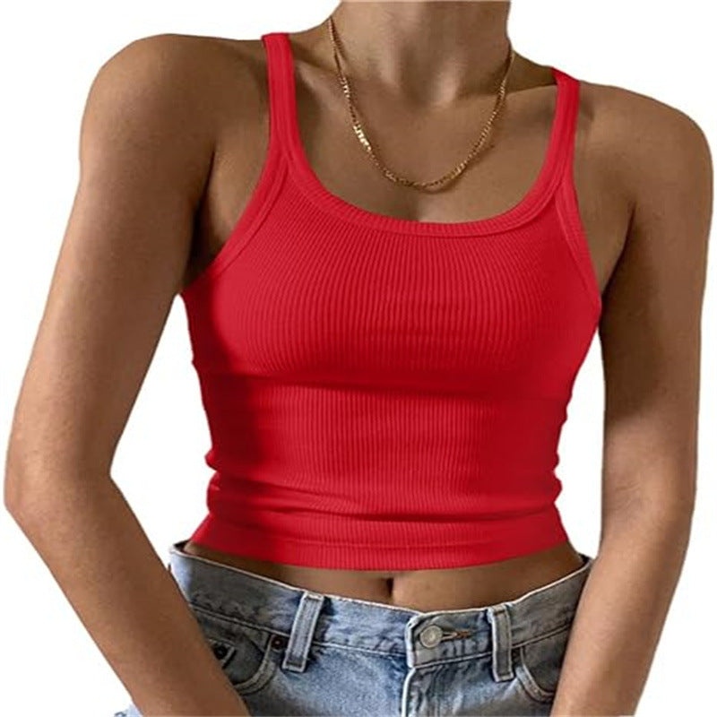 Women Fashion Sexy Solid Color Slim Camisole