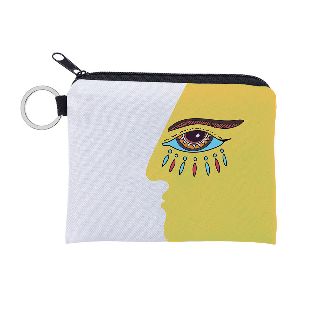 Women Fashion Evil Eye Print Mini Wallet