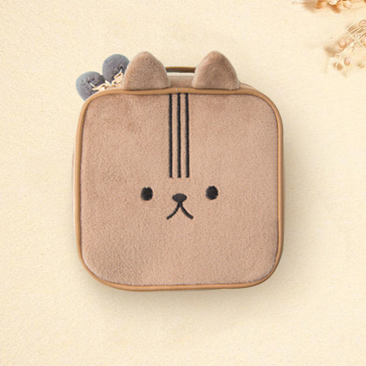 Bolsa de cosméticos bordada con dibujos de animales para mujer