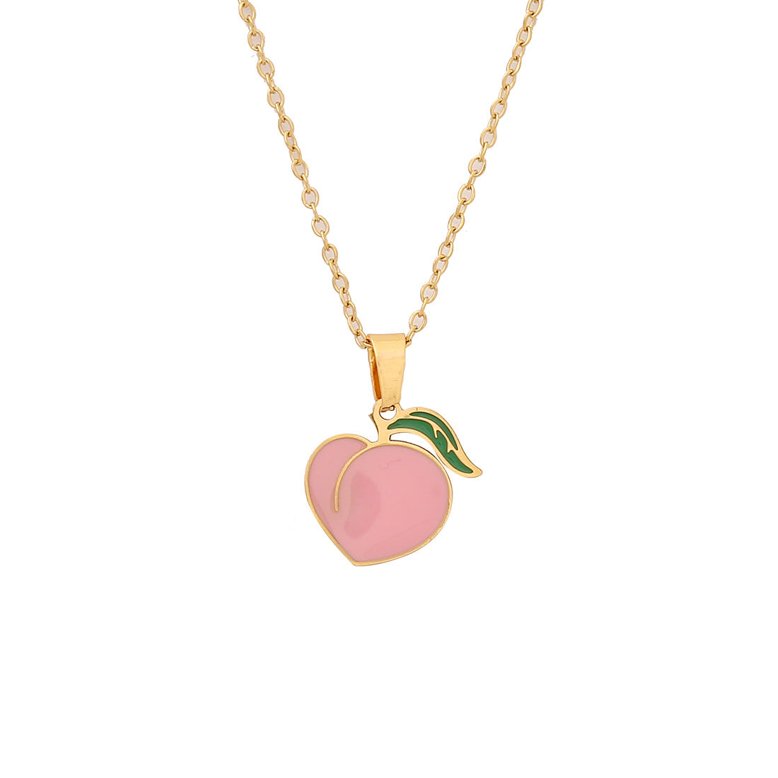Collar con colgante de fruta de acero inoxidable para mujer, estilo encantador