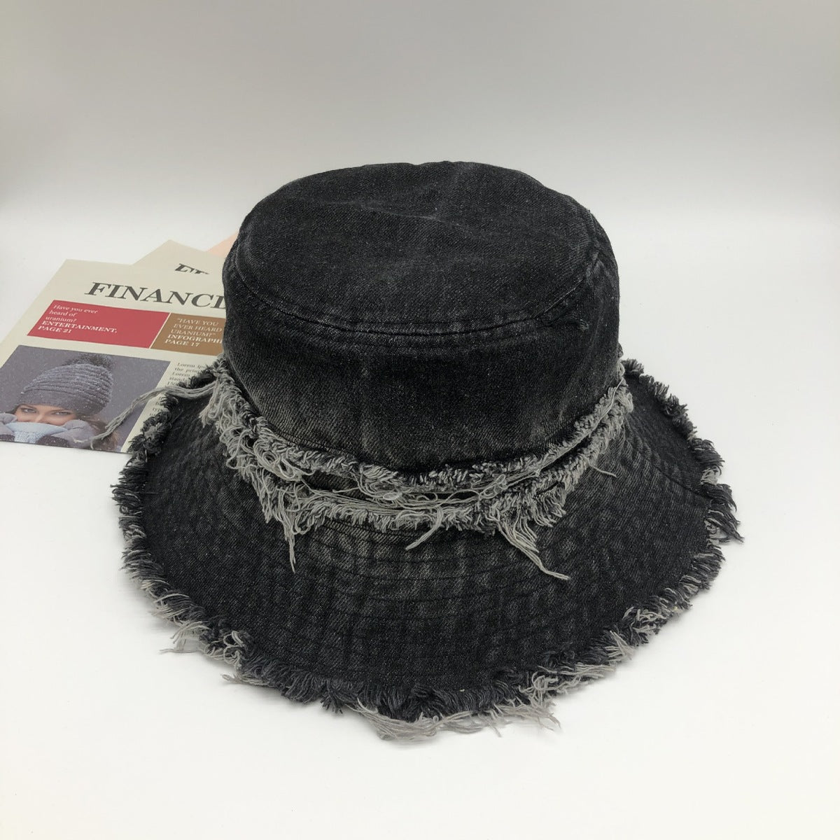Chapeaux bobs rétro en denim pour femmes
