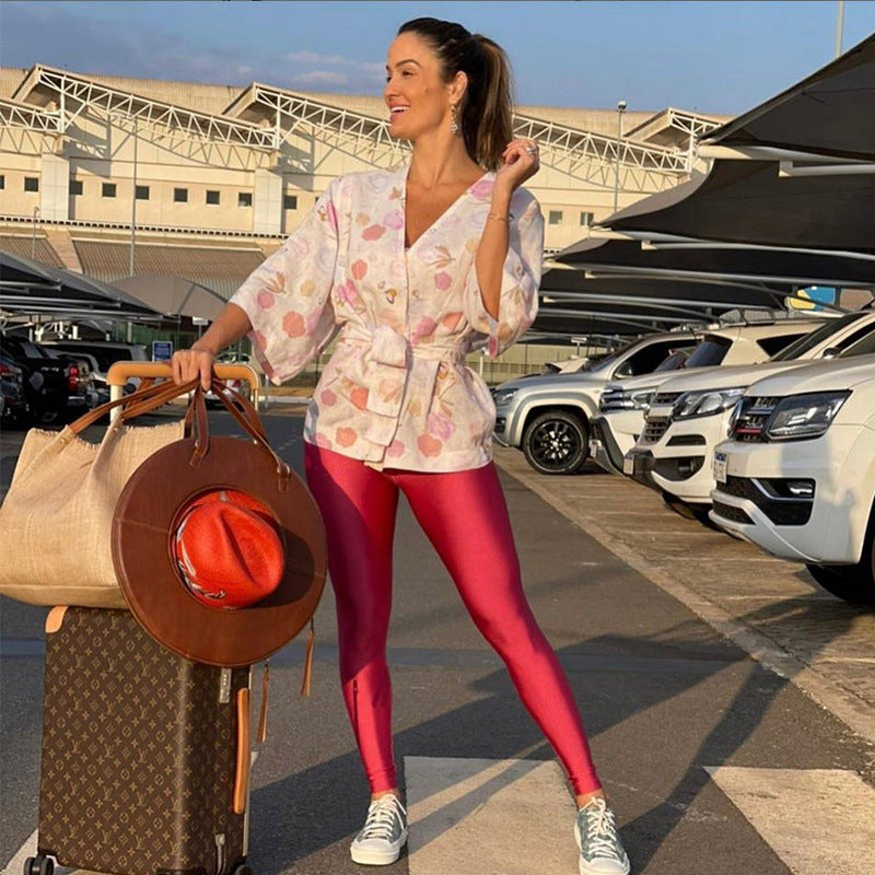Leggings ajustados de color sólido sexys de moda para mujer