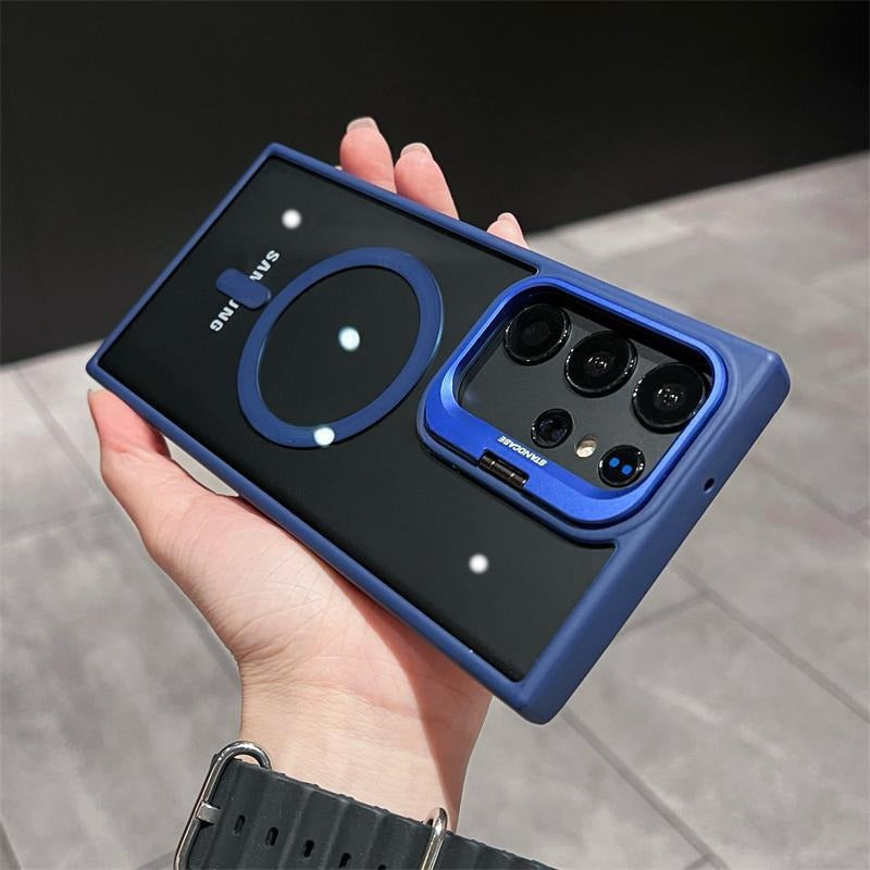 Magnetic Acrylic Phone Case with Metal Lens Bracket for Samsung