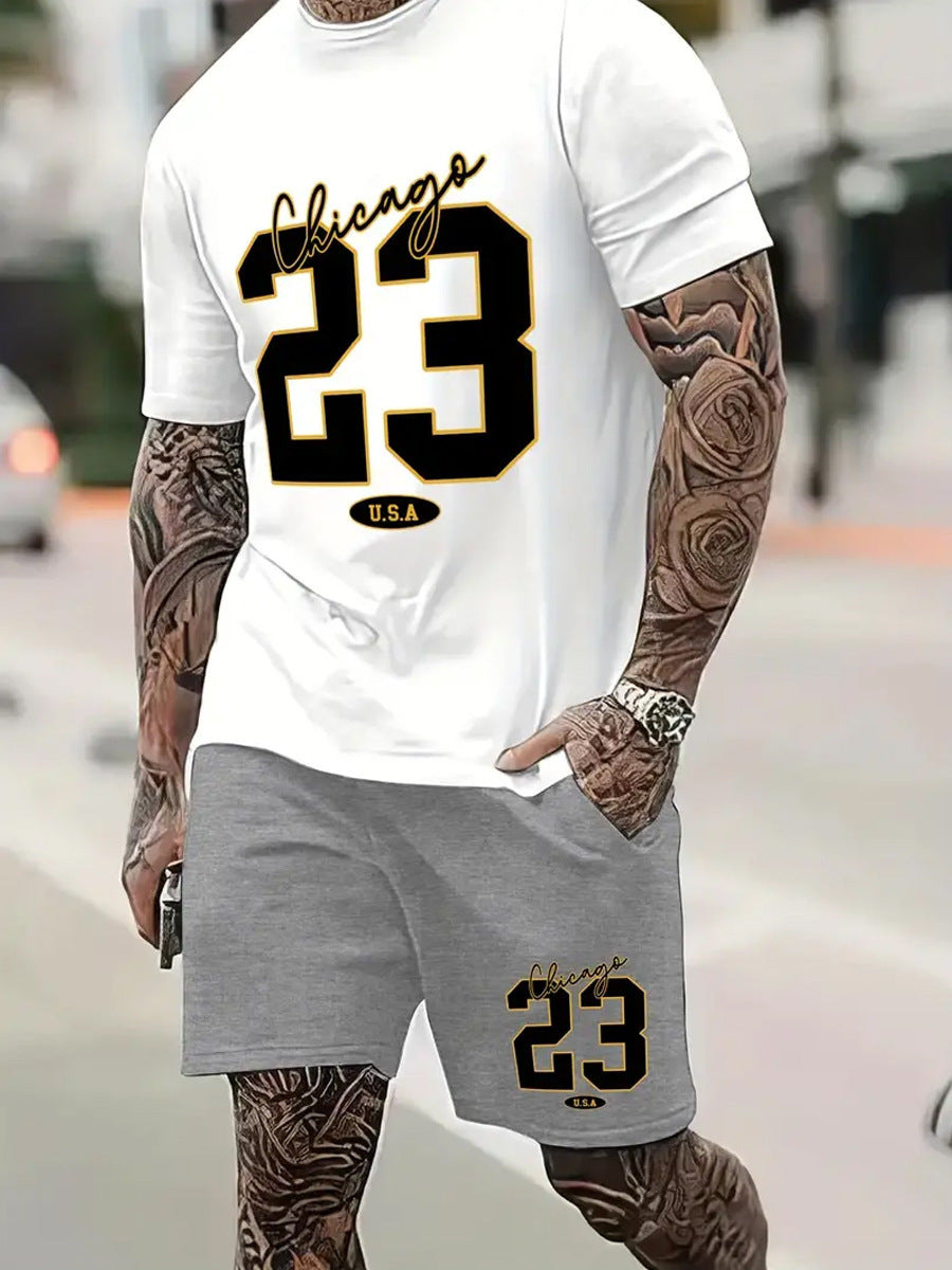 Summer Casual Short Sleeve Basic T-Shirt Set