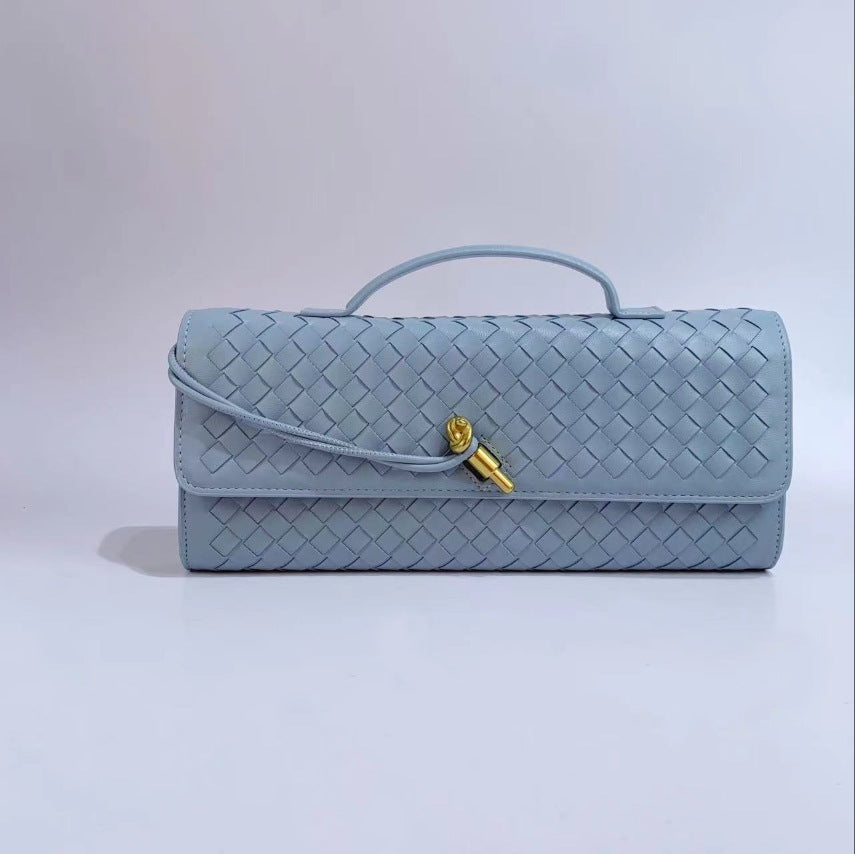 Bolso de mano tejido de color liso informal de moda para mujer