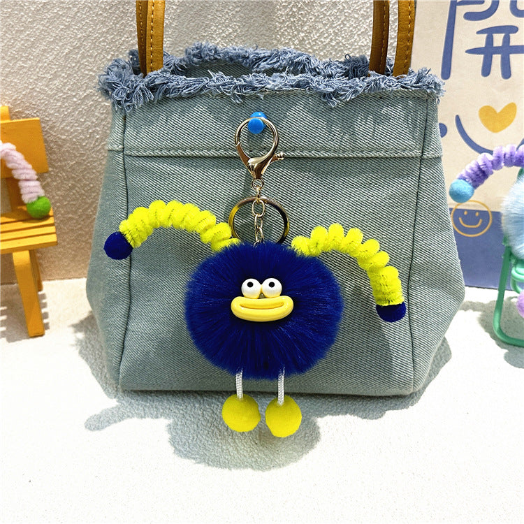 Llavero de peluche con forma de bolso de dibujos animados