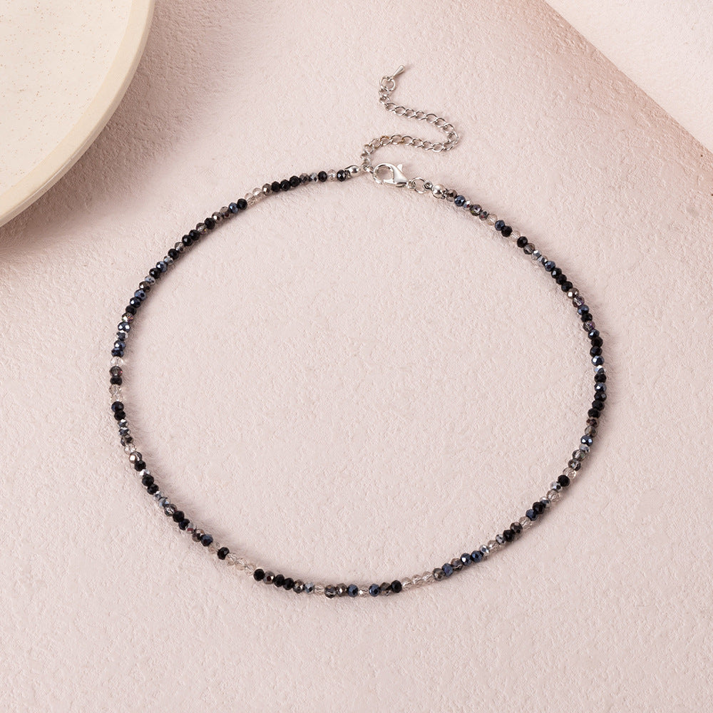 Collier bohème fait main en perles de riz multicolores