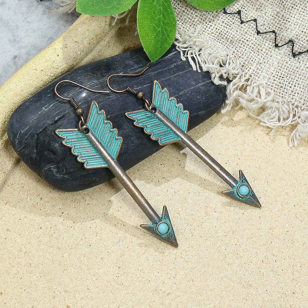 Boucles d'oreilles à pampilles turquoise de style ethnique bohème