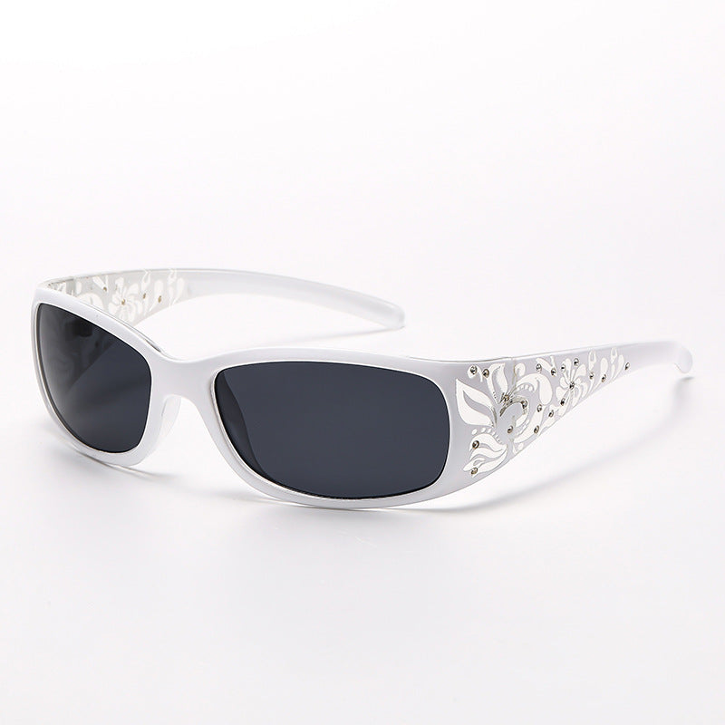 Gafas de sol con montura hueca y degradado para mujer, estilo retro, ovaladas, para PC.