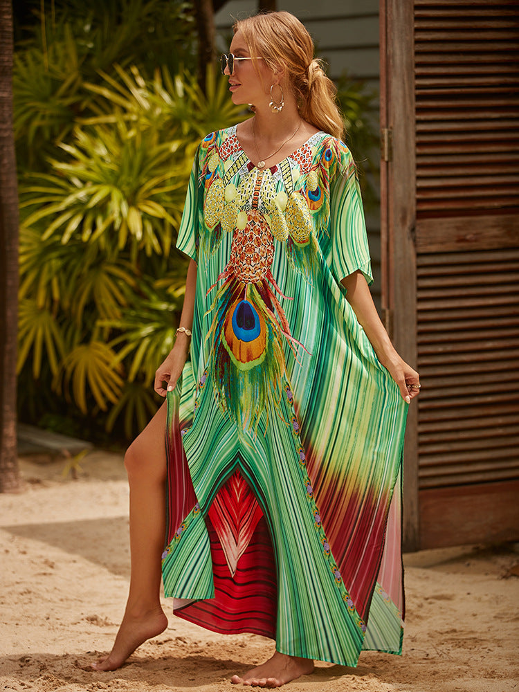 Traje de baño estampado gráfico para playa y vacaciones de verano para mujer