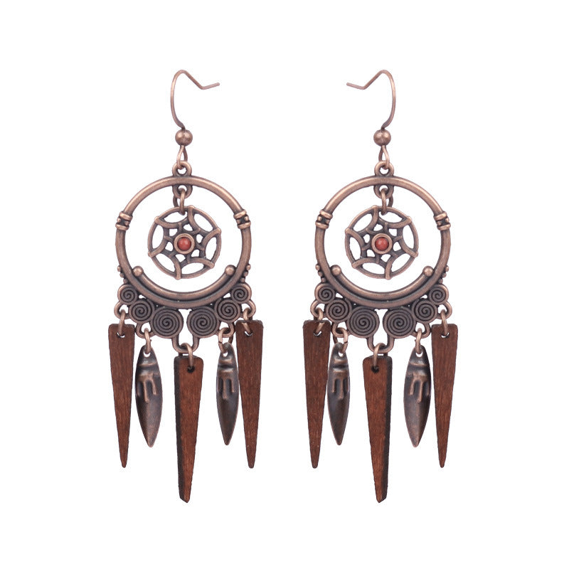 Boucles d'oreilles à pompons créatives de style ethnique bohème rétro