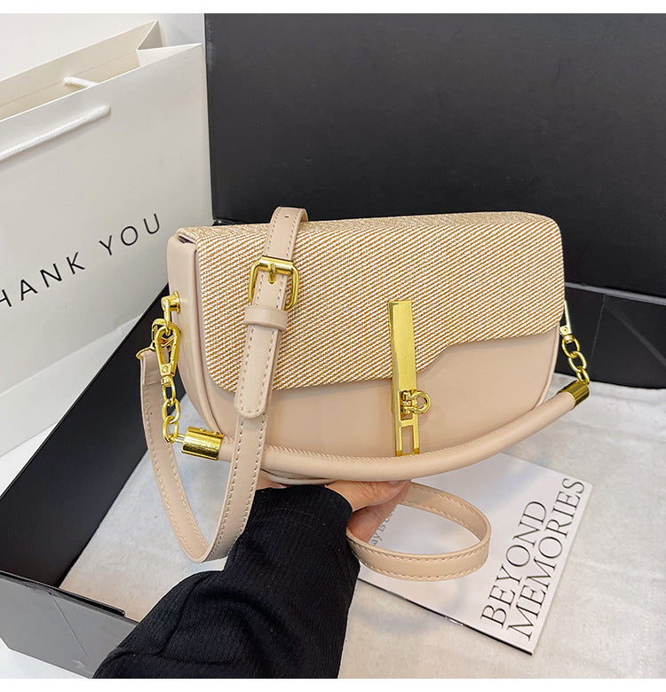 Fashion Stitching Contrast Shoulder Bag