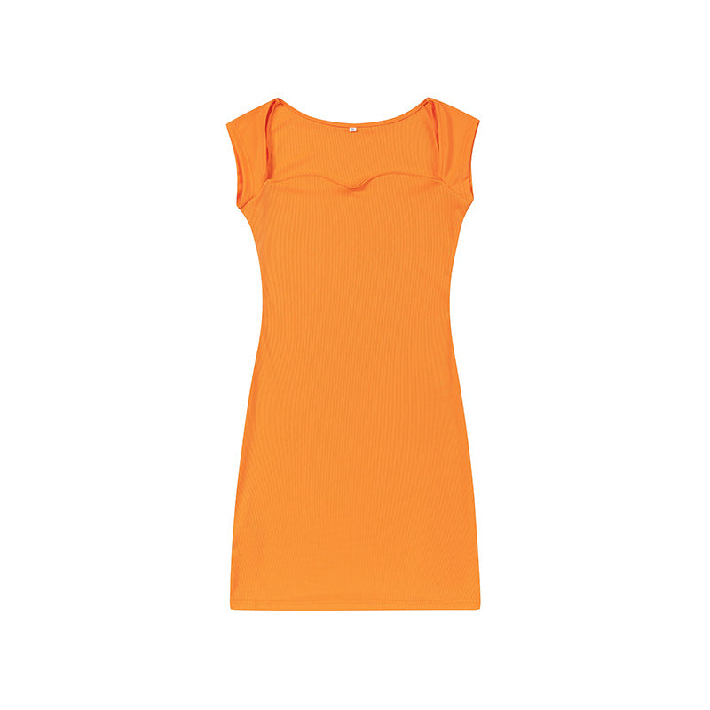 Women Fashion Sexy Solid Color Knitted Dress