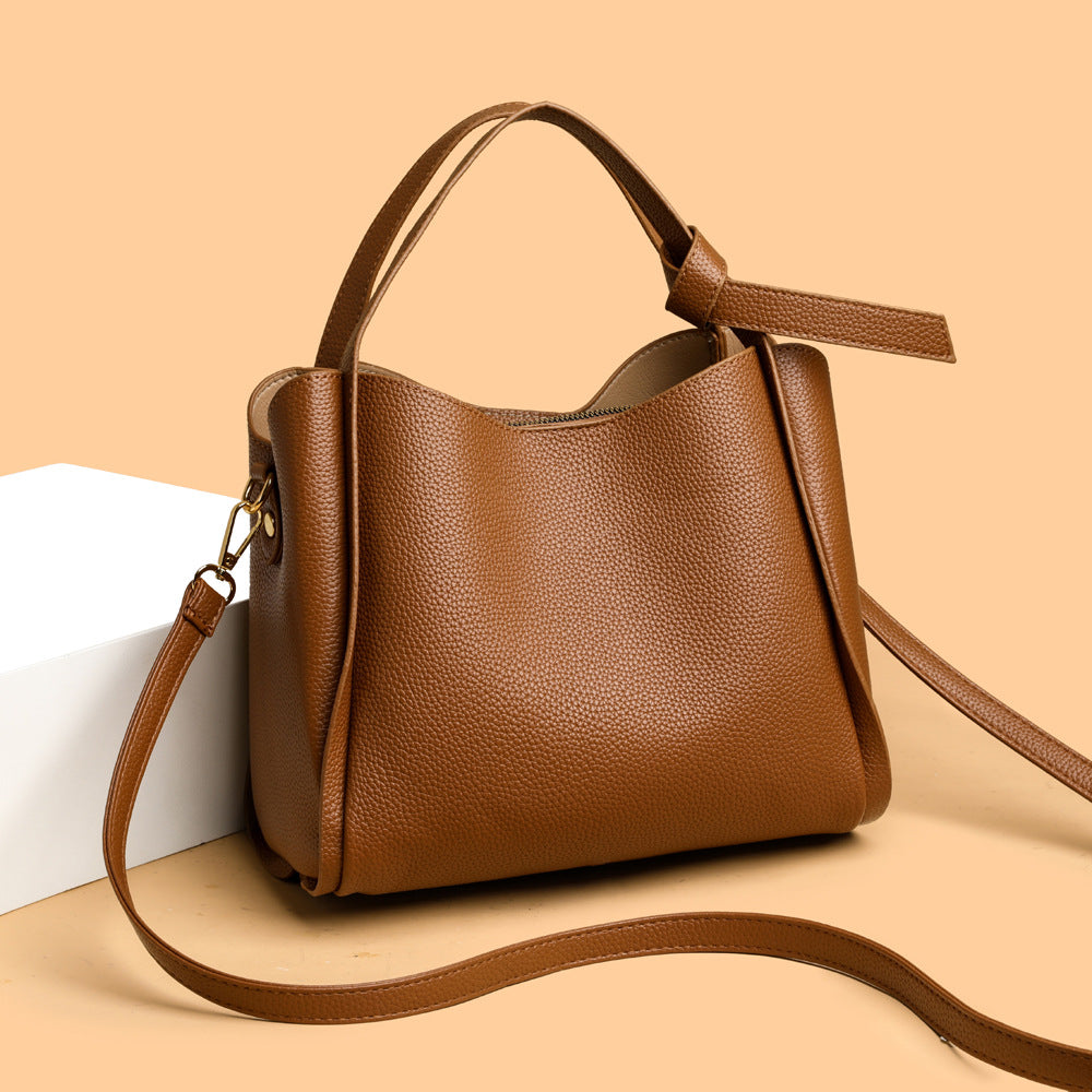 Soft Pu Leather Women Tote Bag with Horizontal Shape