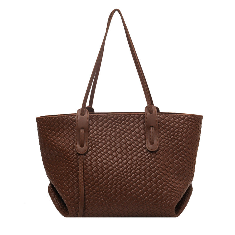 Bolso tote tejido informal de moda para mujer con gran capacidad