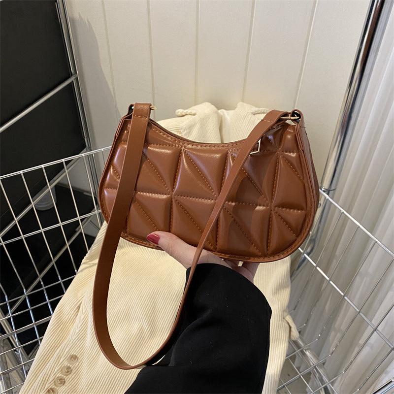 Bolso de hombro sencillo de color liso para mujer