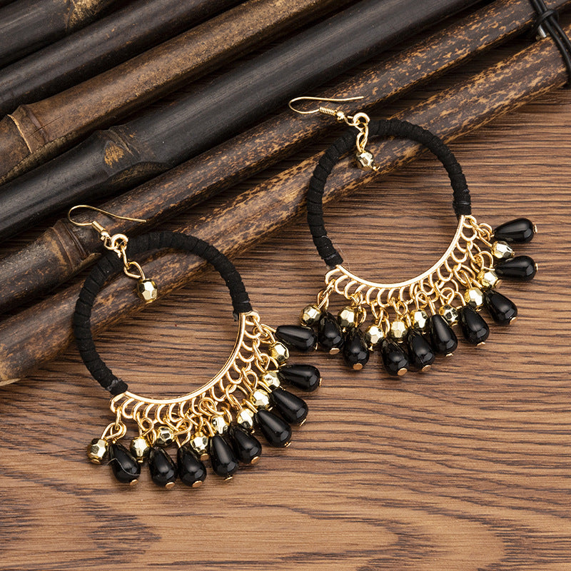 Pendientes con borlas retro de estilo étnico bohemio