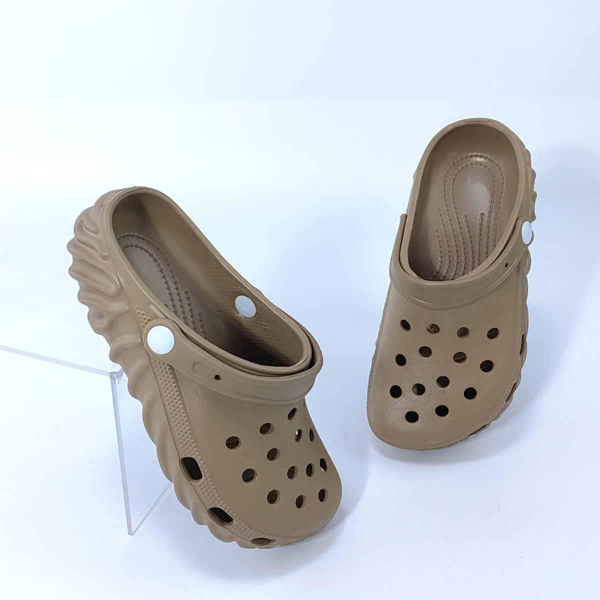 Women Fashion Casual Contrast Colorthick Soled Non Slip Hole Shoes