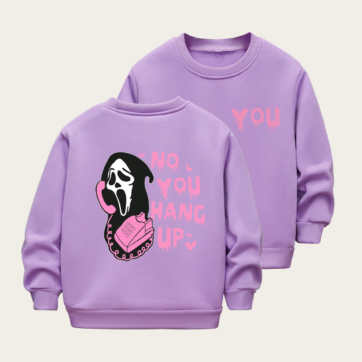 Kids Toddler Boys Girls Casual Halloween Print Fleece Sweatshirt