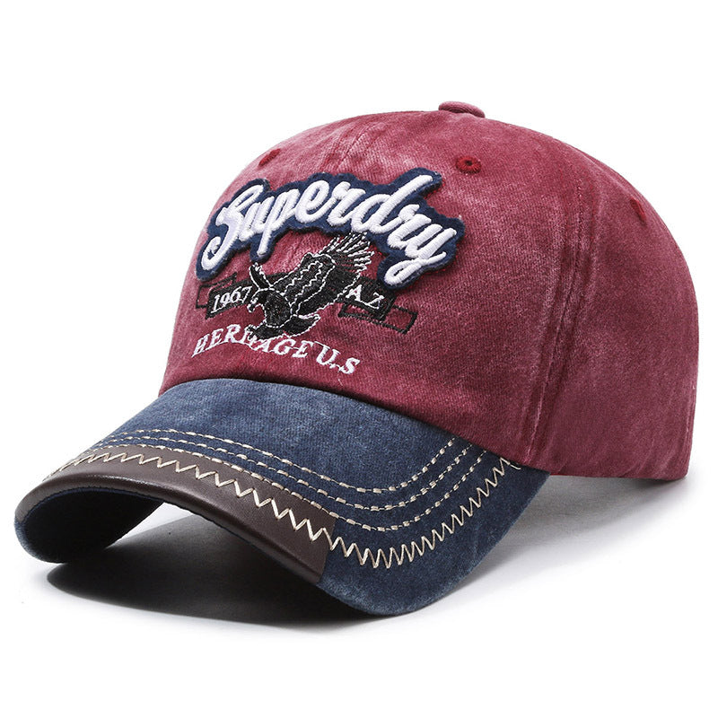 Gorra vintage de algodón bordada para exteriores