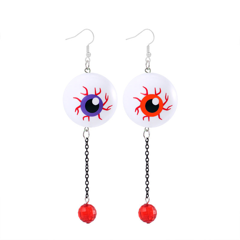 Halloween Women Fashion Exaggerated Resin Skeleton Earrings