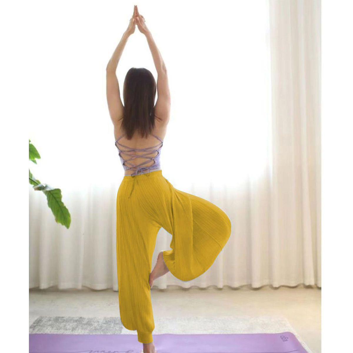 Women Casual Solid Color Loose Yoga Pants