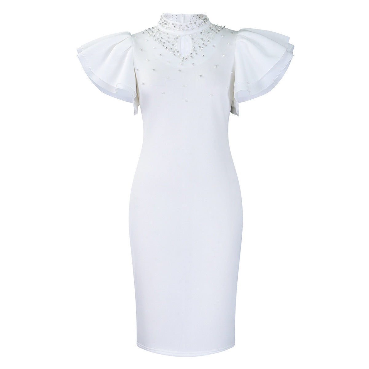 Women Fashion Elegant Plus Size Solid Color Dress