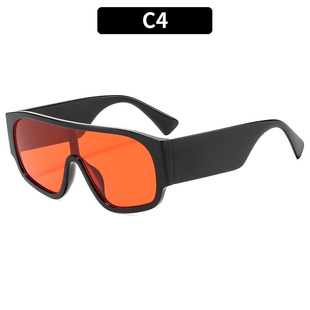 Fashion Outdoor Large Frame One-Body Lens Sunglasses