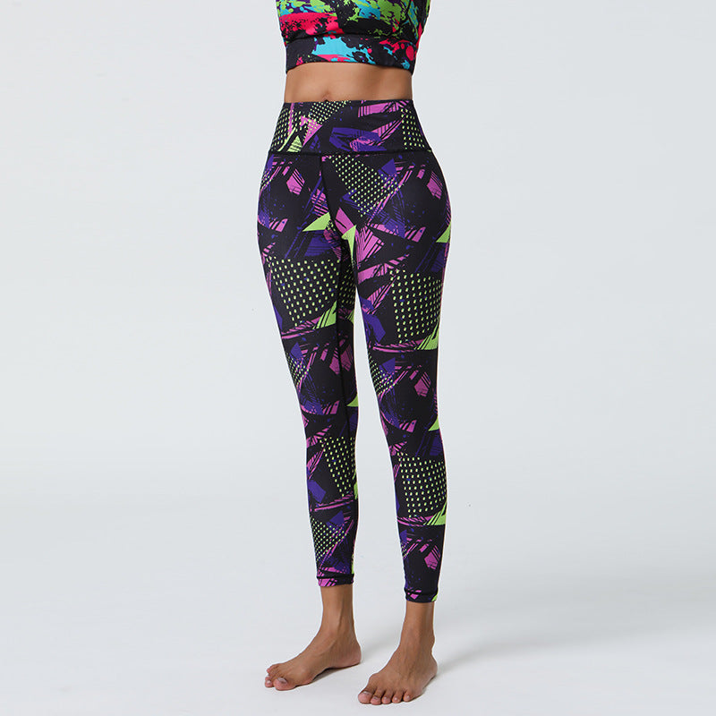 Leggings de sport taille haute imprimés pour femmes, style yoga