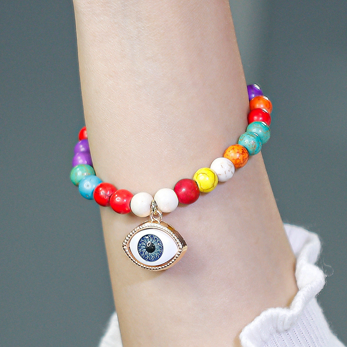 Pulsera Bohemia Multicolor Turquesa Ojo del Diablo para Mujer