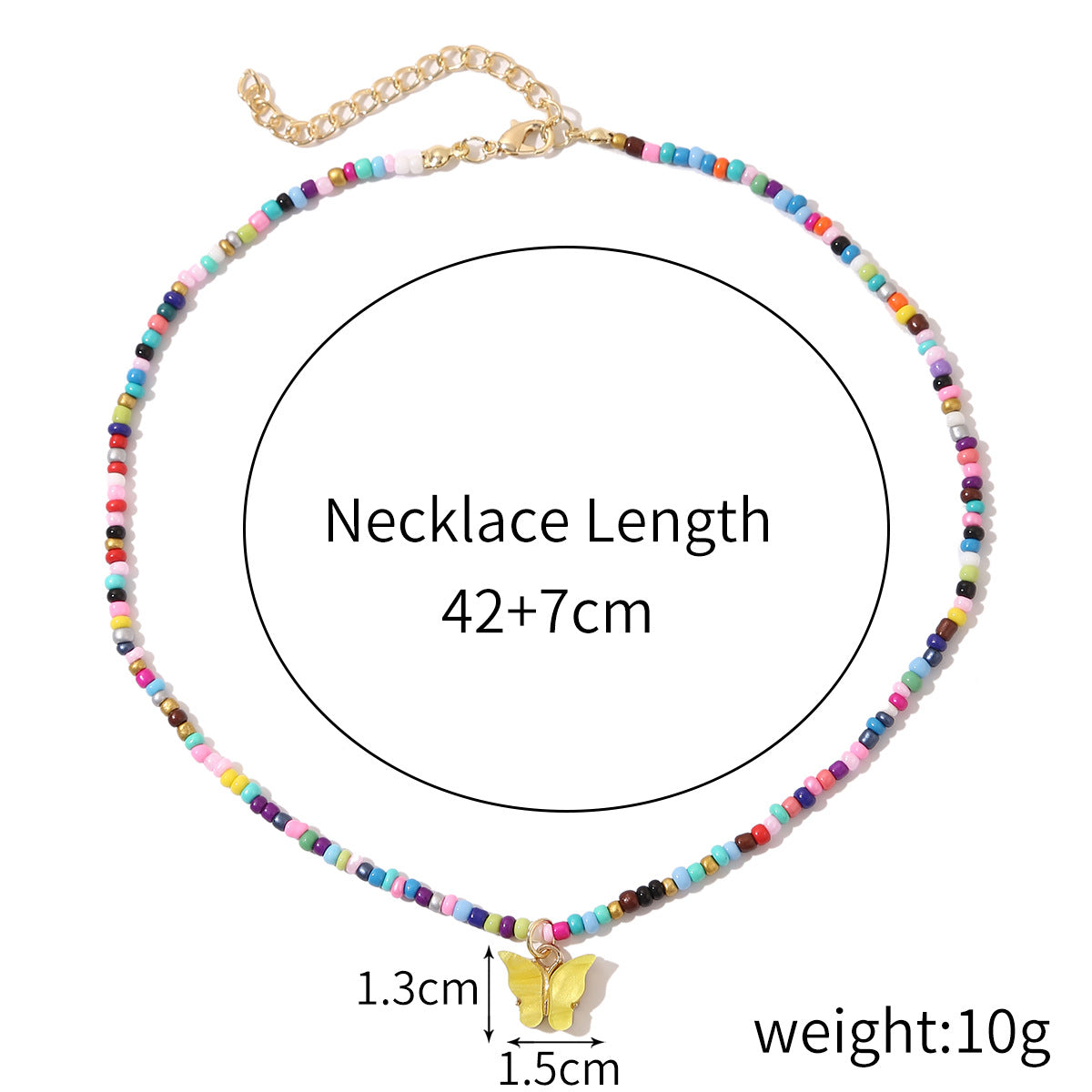 Bohemian Simple Colorful Beaded Necklace