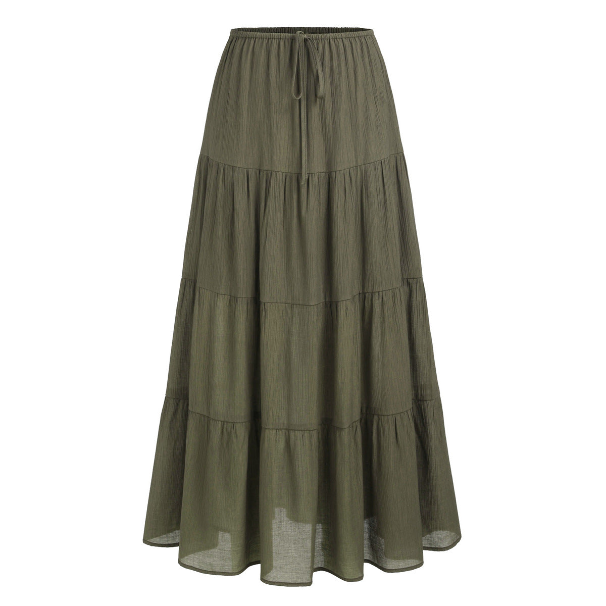 Women Fashion Solid Color Printed High Waist Skirt