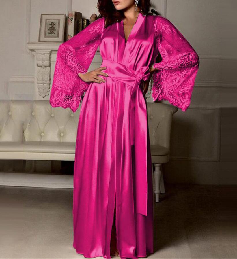 Women Fashion Sexy Imitation Ice Silk Lace Pajamas