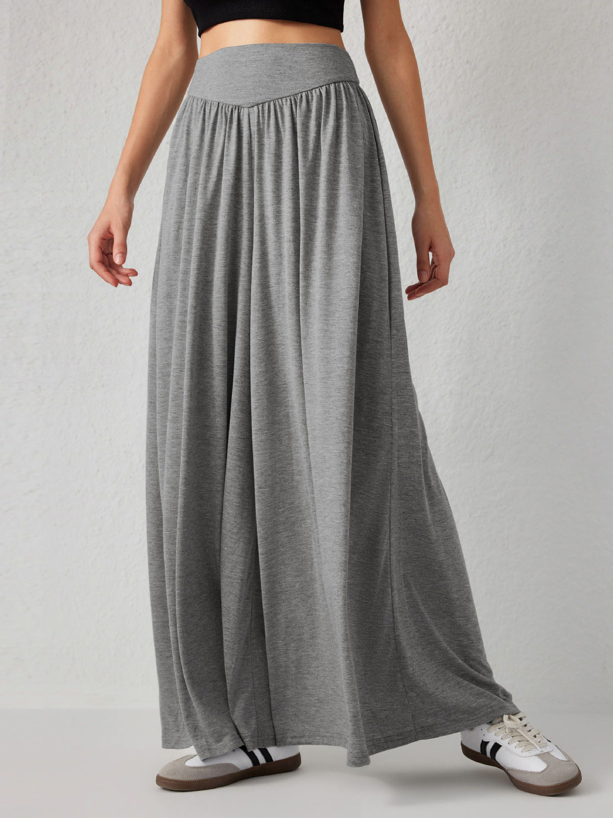 Pantalon large taille haute décontracté à la mode pour femmes