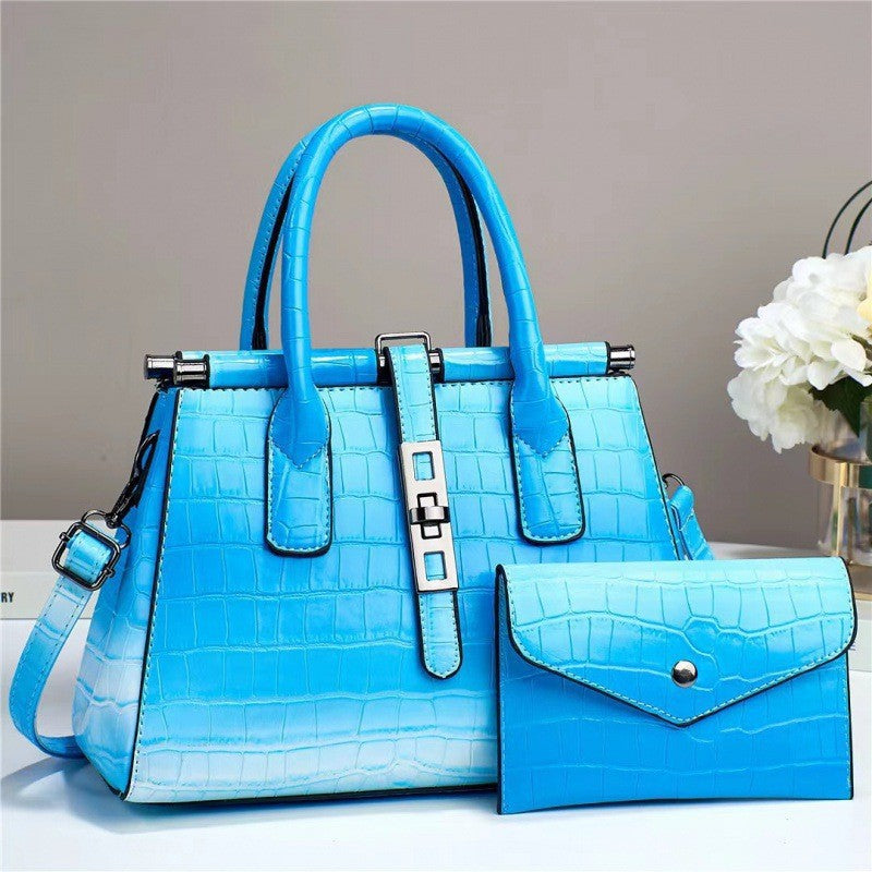 Women Fashionable Bright Leather Large Capacity Handbag